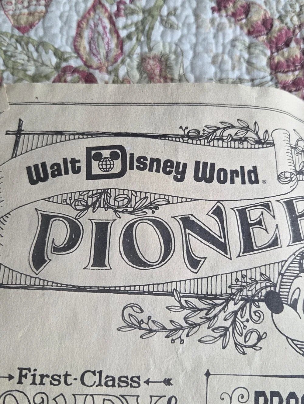 Disney Pioneer Hall Fort Wilderness Vintage Poster - Beige & Black